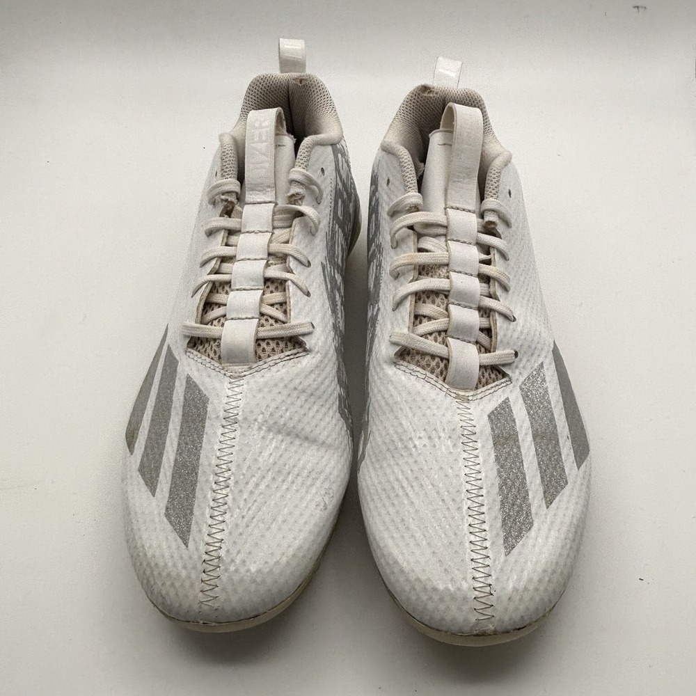 NWT Adidas adizero Spark Mens Size 12 Molded Football Cleats White Silver GY4521 - Picture 2 of 10